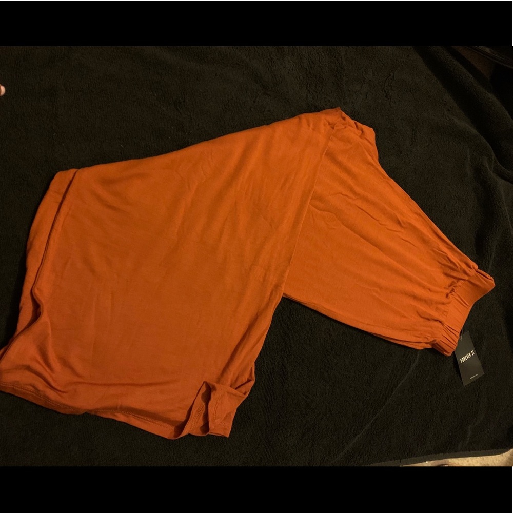 Orange Flare Out Pants with Adjustable Waist